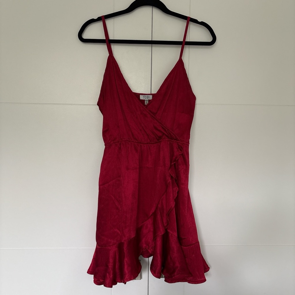 Red Tobi Wrap Dress